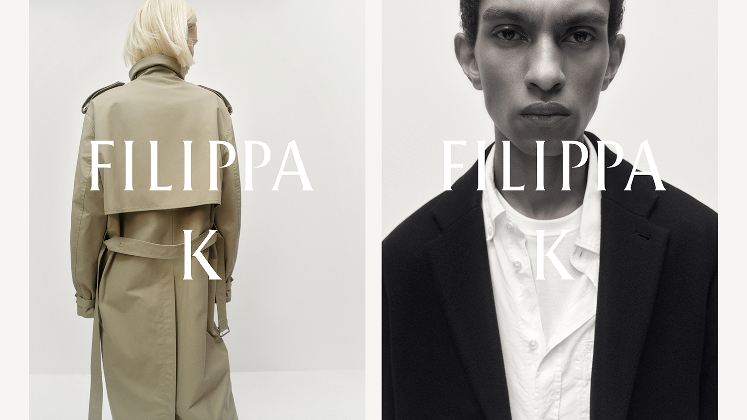 Filippa K SS24 campaign with creative lead Anna Teurnell, featuring Luisa Vagedes and Matthew Seymour.